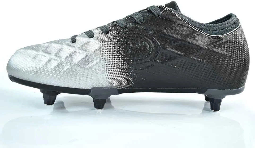 Junior Silver Fade Ignisio Lace-Up 6 Stud Football Boot
