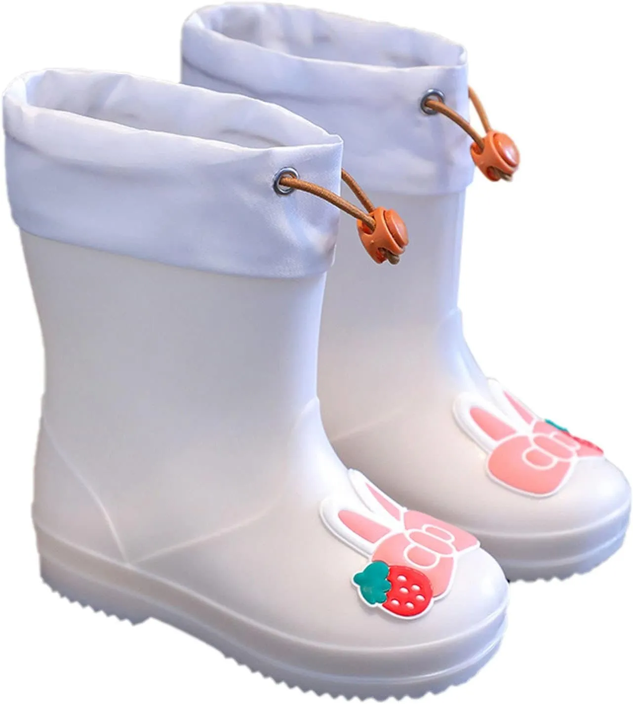 Kids Rain Boots for Boys Girls Waterproof Cute Rabbit Rain Shoes Toddler Rain Boots Non Slip Rubber Infant Snow Boots