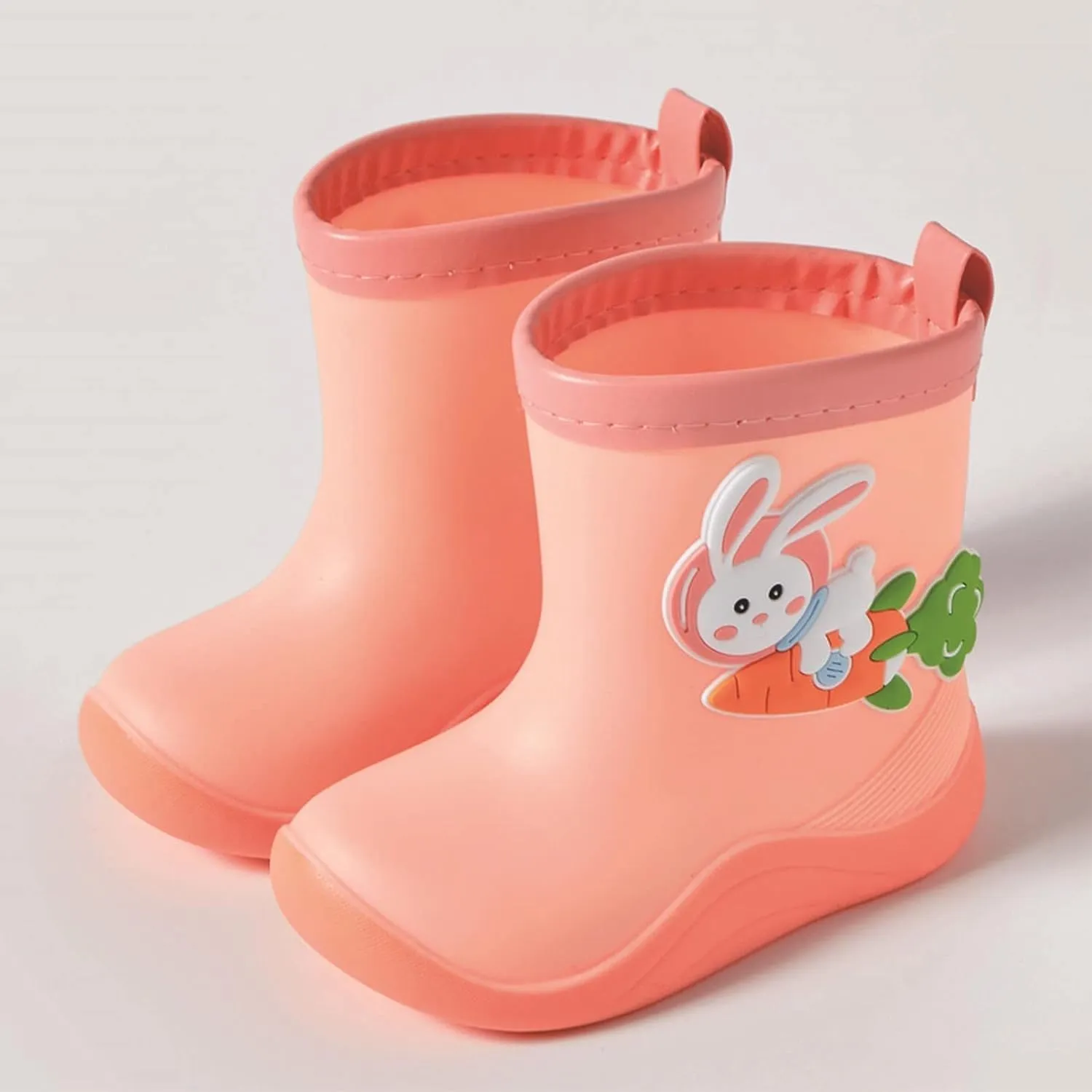 Kids Rain Boots Toddler Cute Cartoon Rain Shoes Infant Waterproof Rubber Mud Boots for Girls Boys with Newborn Booties