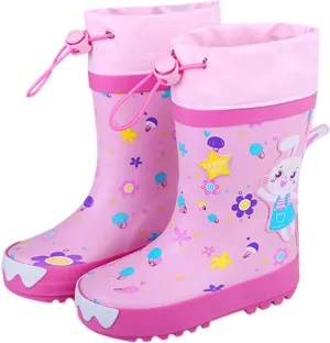 Kids Rain Boots Unisex Children Waterproof Rubber Boots Dinosaur Toddler Rain Shoes Non Slip for Boys and Baby Booties