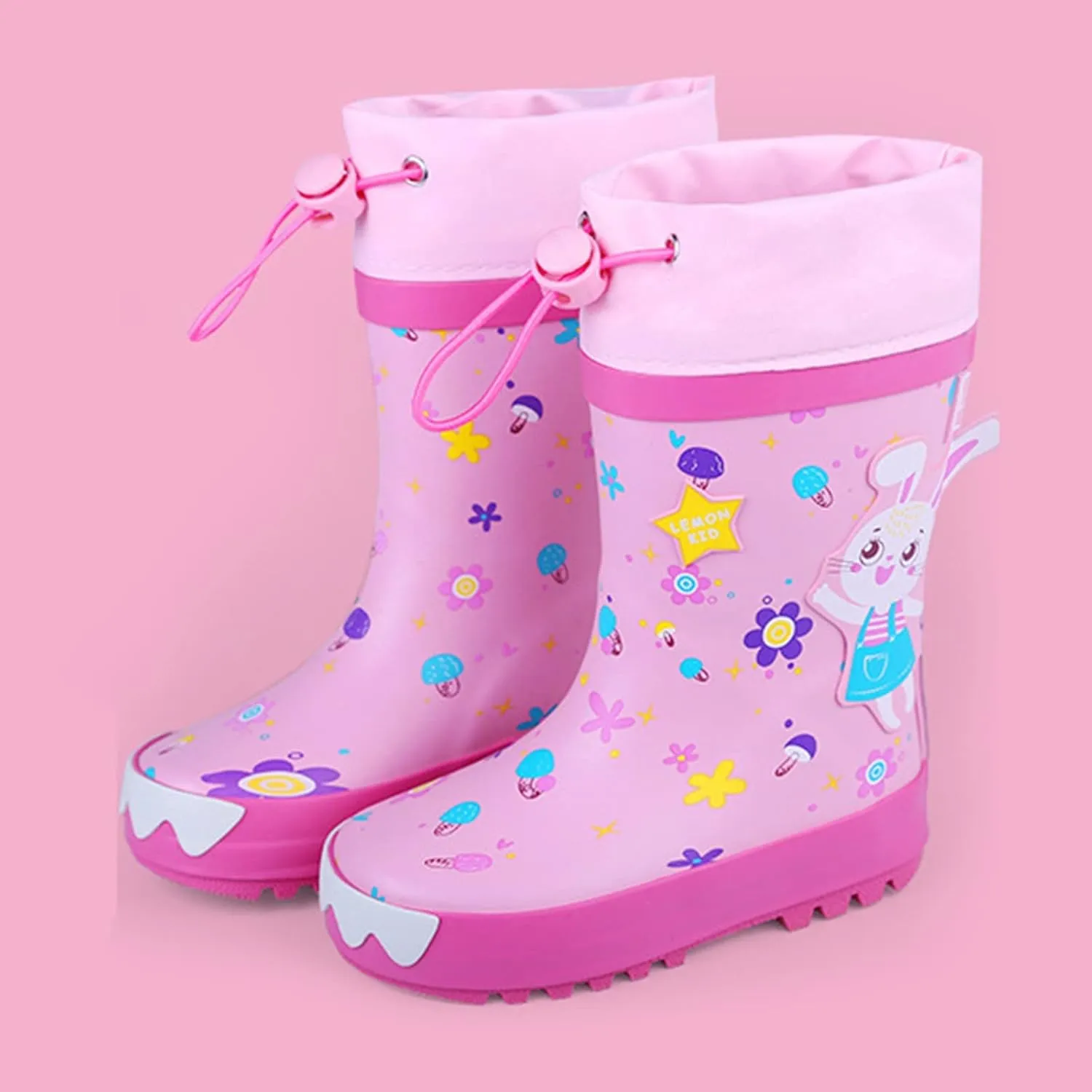 Kids Rain Boots Unisex Children Waterproof Rubber Boots Dinosaur Toddler Rain Shoes Non Slip for Boys and Baby Booties