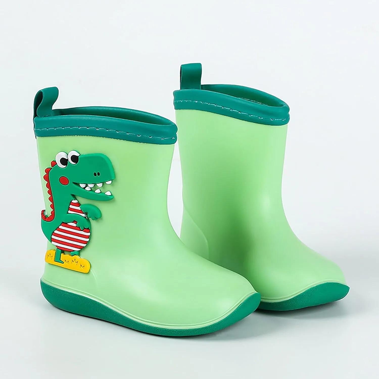 Kids Waterproof PVC Rain Boots Featuring Cute Dinosaur Toddler Girl and Boys Cute Cartoon Non Slip Rainy Shoes