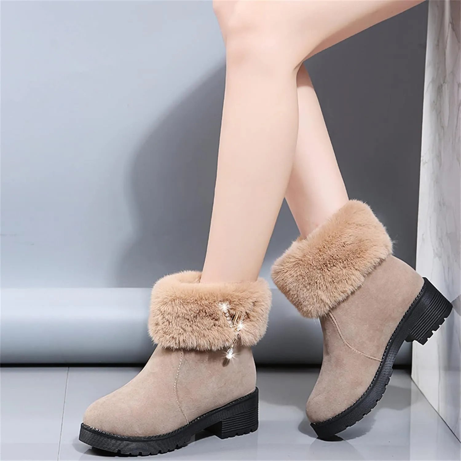 Knee High Snow Boots for Women Waterproof Non Slip Womens Tall Winter Snow Boots Snow Boots for Women Wide Waterproof Outdoor Boots Women Rubber Botas De Nieve Para Mujer Talla 4
