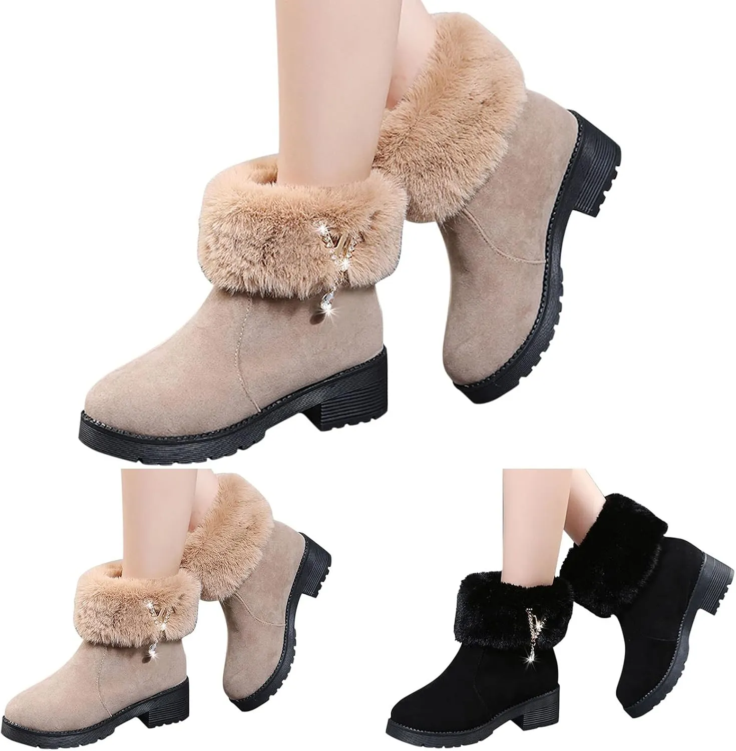 Knee High Snow Boots for Women Waterproof Non Slip Womens Tall Winter Snow Boots Snow Boots for Women Wide Waterproof Outdoor Boots Women Rubber Botas De Nieve Para Mujer Talla 4
