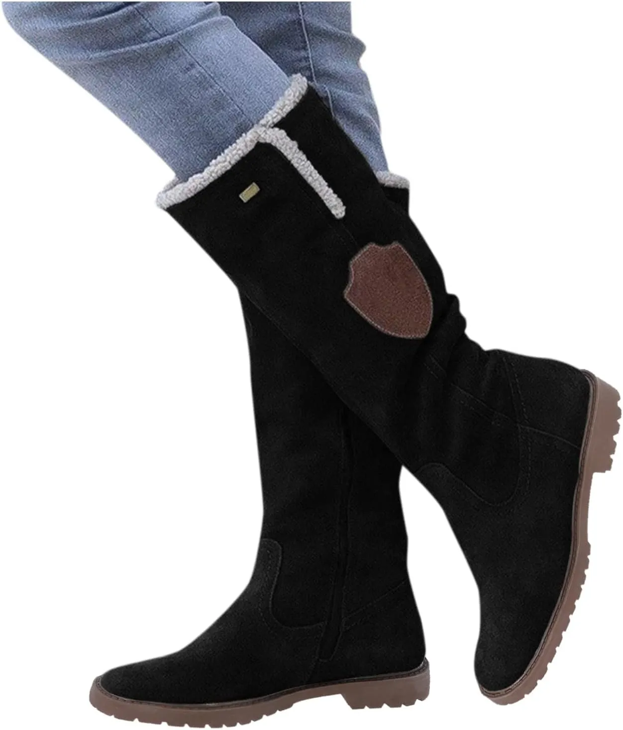 Knee High Snow Boots for Women Waterproof Non Slip Womens Tall Winter Snow Boots Snow Boots for Women Wide Waterproof Outdoor Boots Women Rubber Botas De Nieve Para Mujer Talla 4