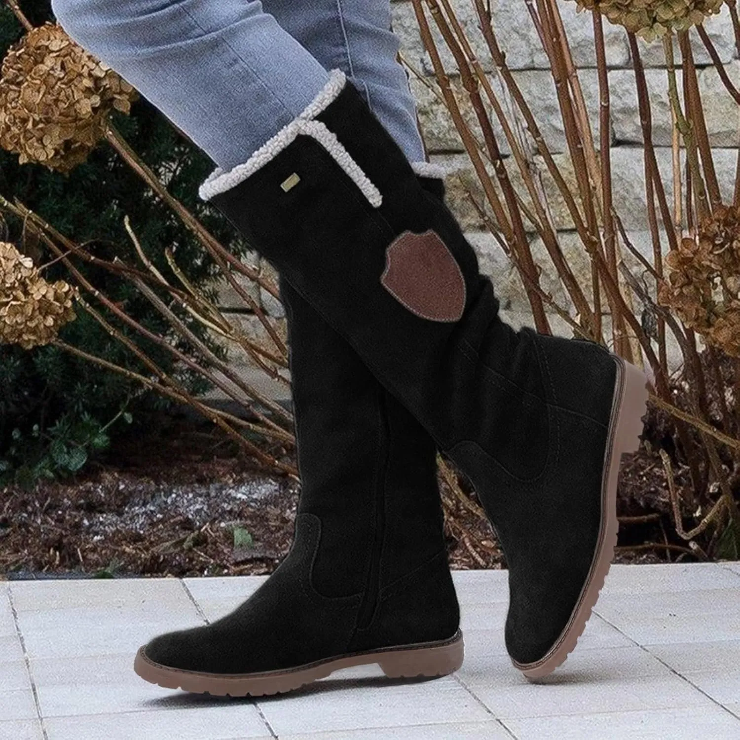 Knee High Snow Boots for Women Waterproof Non Slip Womens Tall Winter Snow Boots Snow Boots for Women Wide Waterproof Outdoor Boots Women Rubber Botas De Nieve Para Mujer Talla 4