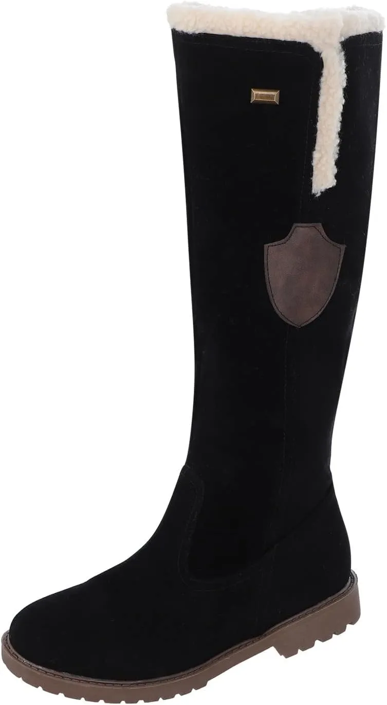 Knee High Snow Boots for Women Waterproof Non Slip Womens Tall Winter Snow Boots Snow Boots for Women Wide Waterproof Outdoor Boots Women Rubber Botas De Nieve Para Mujer Talla 4