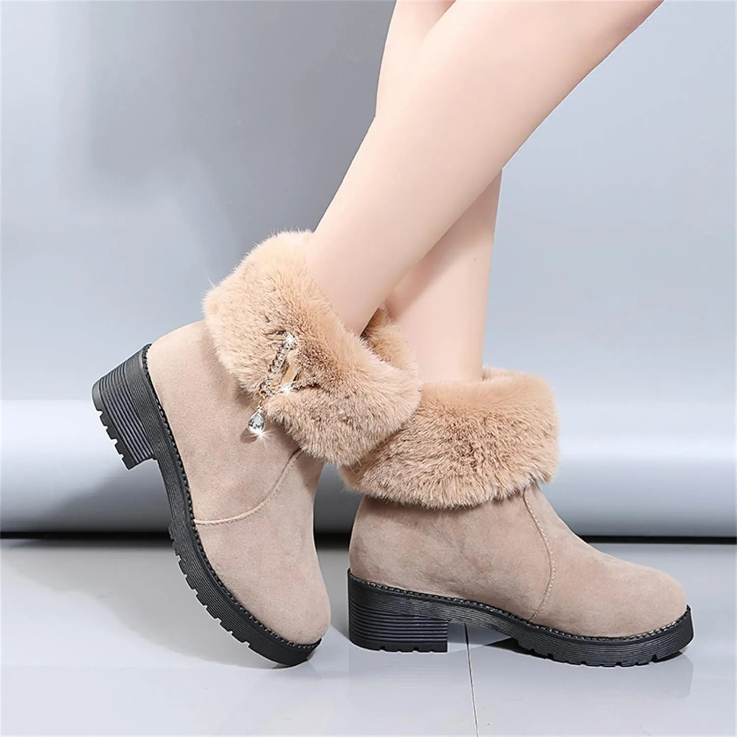 Knee High Snow Boots for Women Waterproof Non Slip Womens Tall Winter Snow Boots Snow Boots for Women Wide Waterproof Outdoor Boots Women Rubber Botas De Nieve Para Mujer Talla 4
