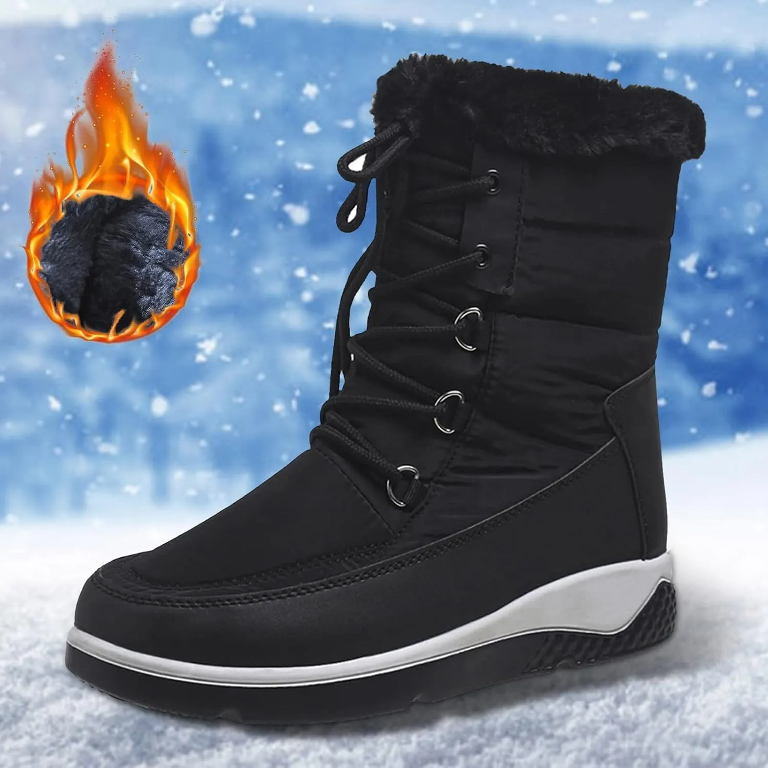 Knee High Winter Boots for Women Waterproof Snow Snow Boots Women Waterproof Cute Women's Snow Boots Ankle Womens Waterproof Insulated Boots Wide Calf Tall Winter Boots for Women Fashion