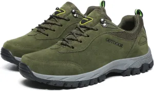 KtEli Men's Hiking Shoes, Wide Breathable Non Slip Trial Hiking Shoes, Outdoor Hiking Orthopedic Shoes for Men, Waterproof Lightweight Sneakers for Outdoor Walking Trailing (Color : Green, Size : 48)