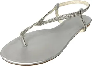 Ladmiple Sandals for Women Dressy,Womens Summer 2023 Crystal Flip Flop Gladiator Strappy Sandal Casual Roman Flat Shoes