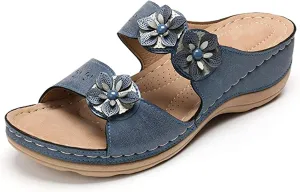 Ladmiple Sandals Women Dressy Summer Flat Arch Support Comfort Walking Open Toe Orthotic Slides Orthopedic Flip Flops 2024
