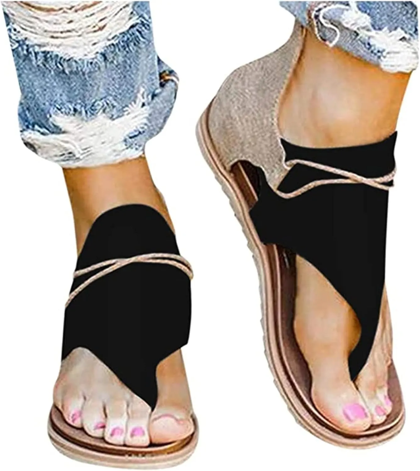 Ladmiple Sandals Women Dressy Summer Open Toe Flip Flops Gladiator Sandals Causal Beach Travel Platform Slippers Shoes