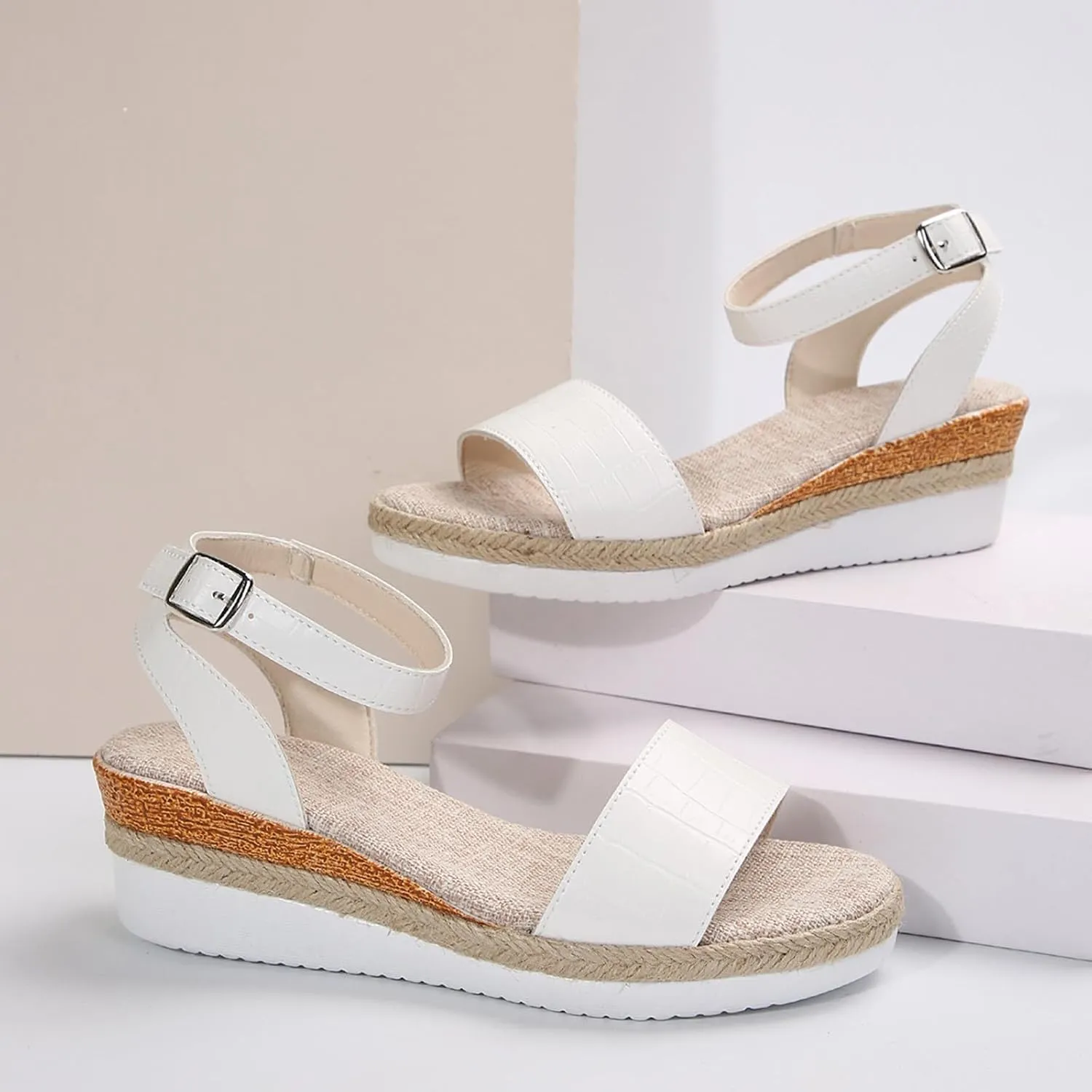 Leather Wedge Sandals For Women Comfortable Orthopedic Walking Beach Shoes Casual Dress Clothes Fashion 2025 Sandal