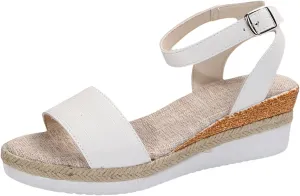 Leather Wedge Sandals For Women Comfortable Orthopedic Walking Beach Shoes Casual Dress Clothes Fashion 2025 Sandal