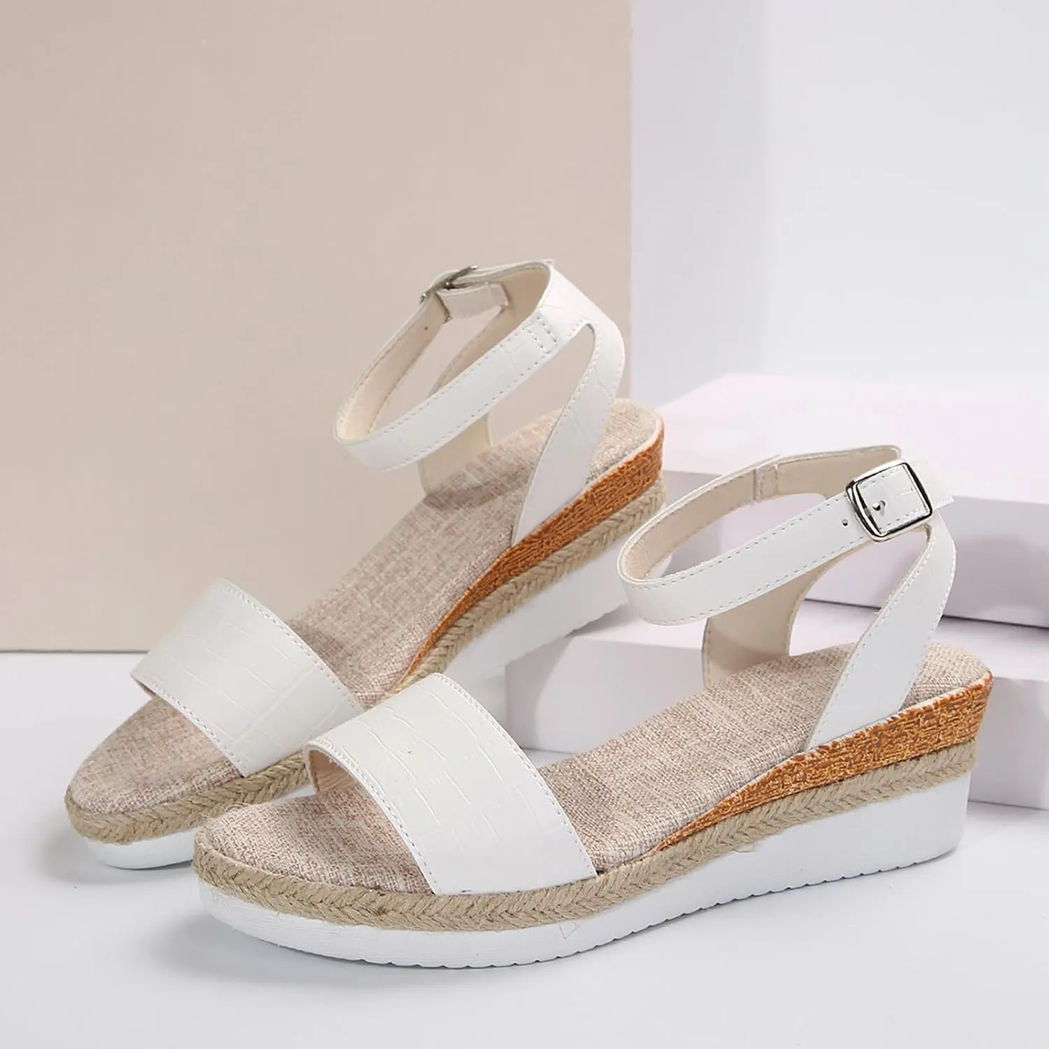 Leather Wedge Sandals For Women Comfortable Orthopedic Walking Beach Shoes Casual Dress Clothes Fashion 2025 Sandal