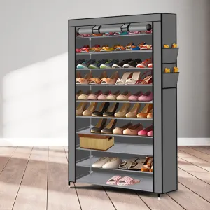 Levede 10 Tier Shoe Rack Portable Storage Grey