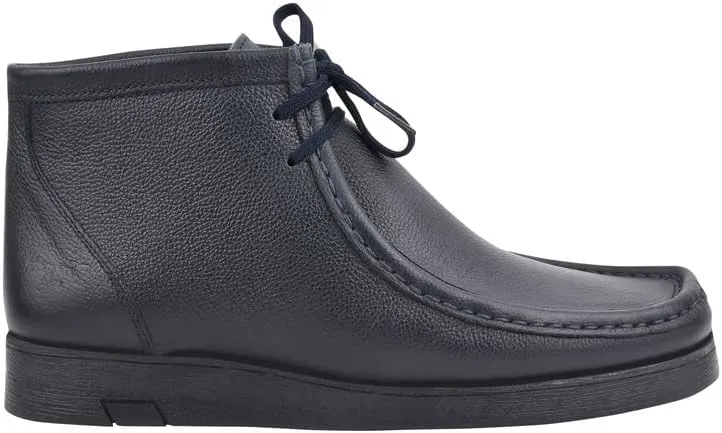 LIBERTYZENO Mens Moccasin Toe Desert Boots Genuine Leather Adults Lace Up Casual Chukka Boot Shoes for Prom Graduation