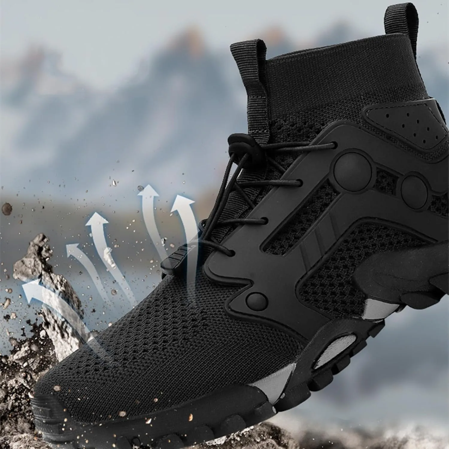 Men's Breathable Outdoor High Rise Hiking Shoes Non-Slip Adventure Ankle Trekking Boots