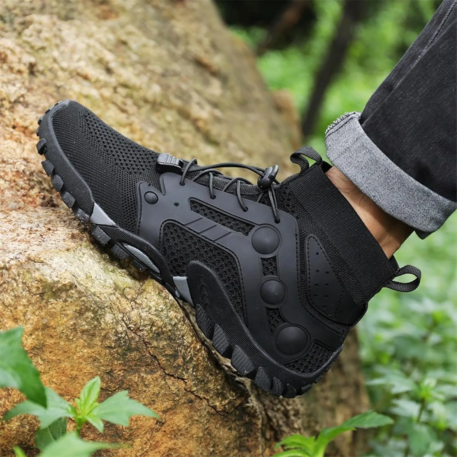 Men's Breathable Outdoor High Rise Hiking Shoes Non-Slip Adventure Ankle Trekking Boots