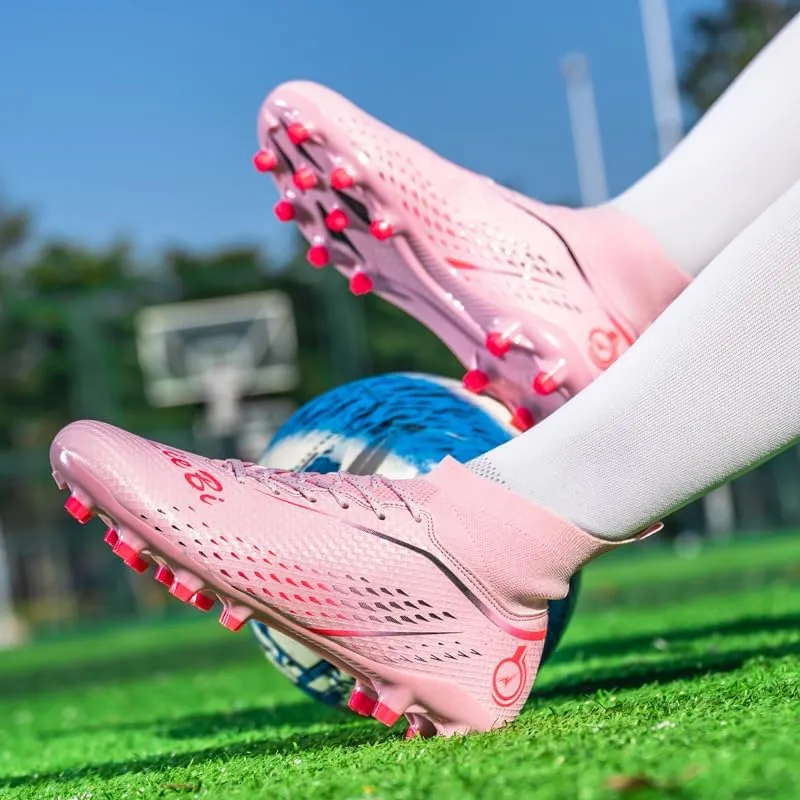 Men's High-Tops Soccer Cleats Lace-Up Adult Football Shoes Lightweight Professional Athletic Training Soccer Shoes