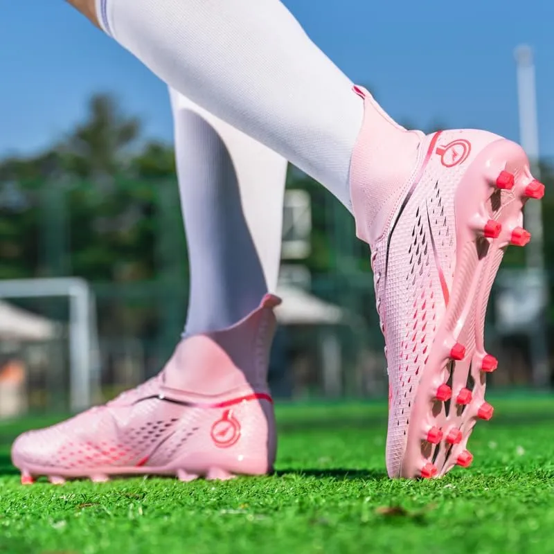 Men's High-Tops Soccer Cleats Lace-Up Adult Football Shoes Lightweight Professional Athletic Training Soccer Shoes