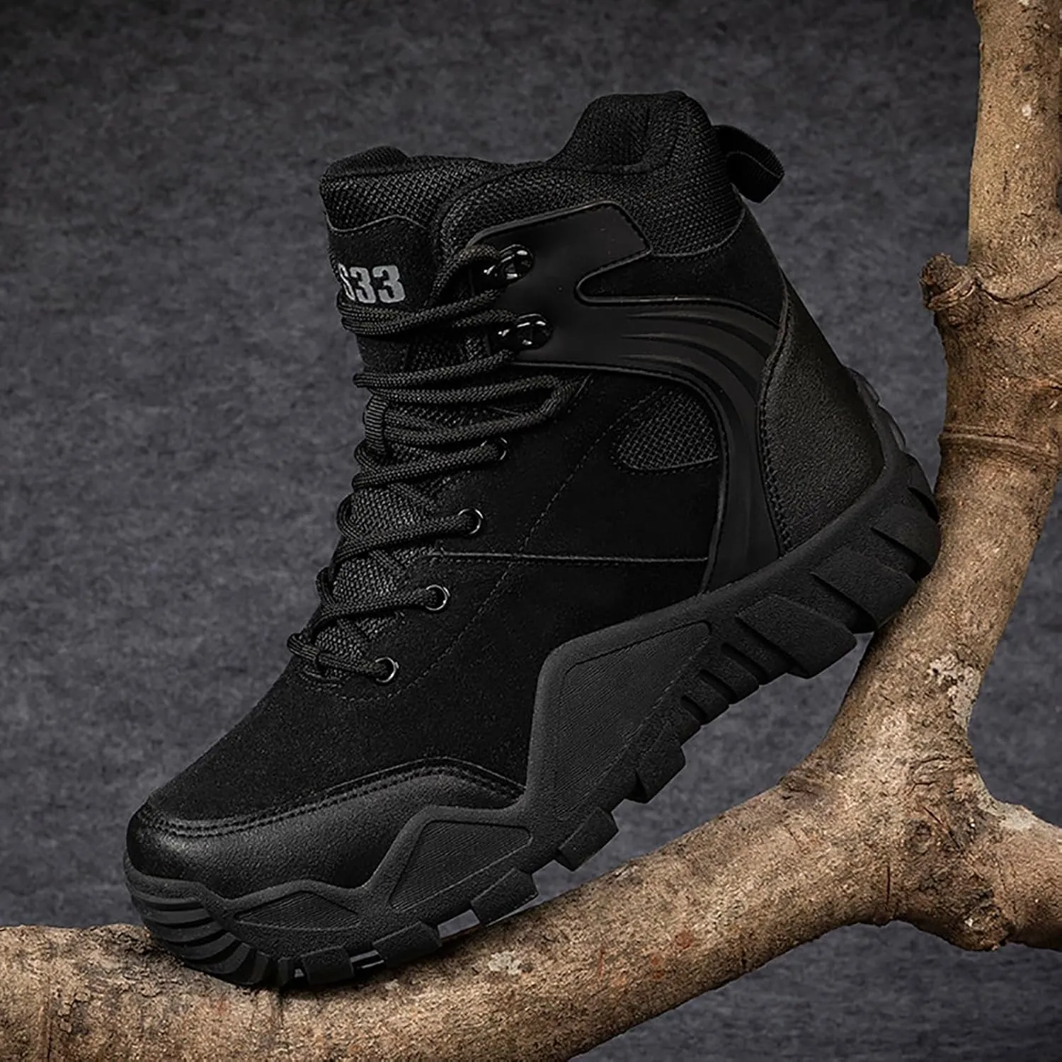 Men's Lace Up Breathable High Top Boots Waterproof Tactical Boots Military Army Outdoor Shoes For Hiking Climbing