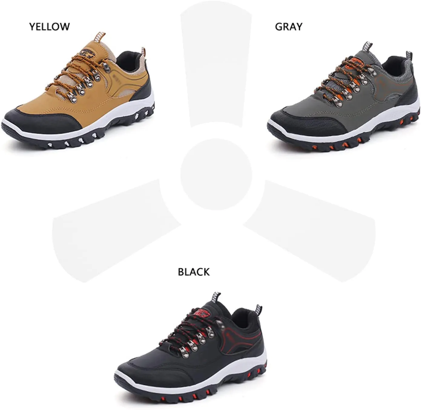 Men's Low Top Non Slip Sneakers Fashion Good Arch Support Breathable Hiking Sneakers Comfortable Breathable Hiking Shoes
