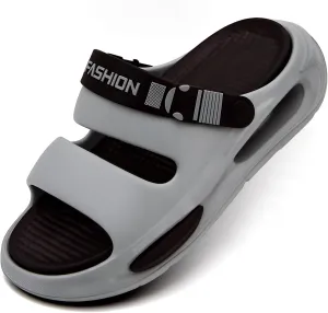 Men's Slide Sandals Indoor and Outdoor, Casual Platform Slide Sandals for Men Spring Summer, Lightweight Comfortable Cushioned Open Toe Mens Slippers Shoes