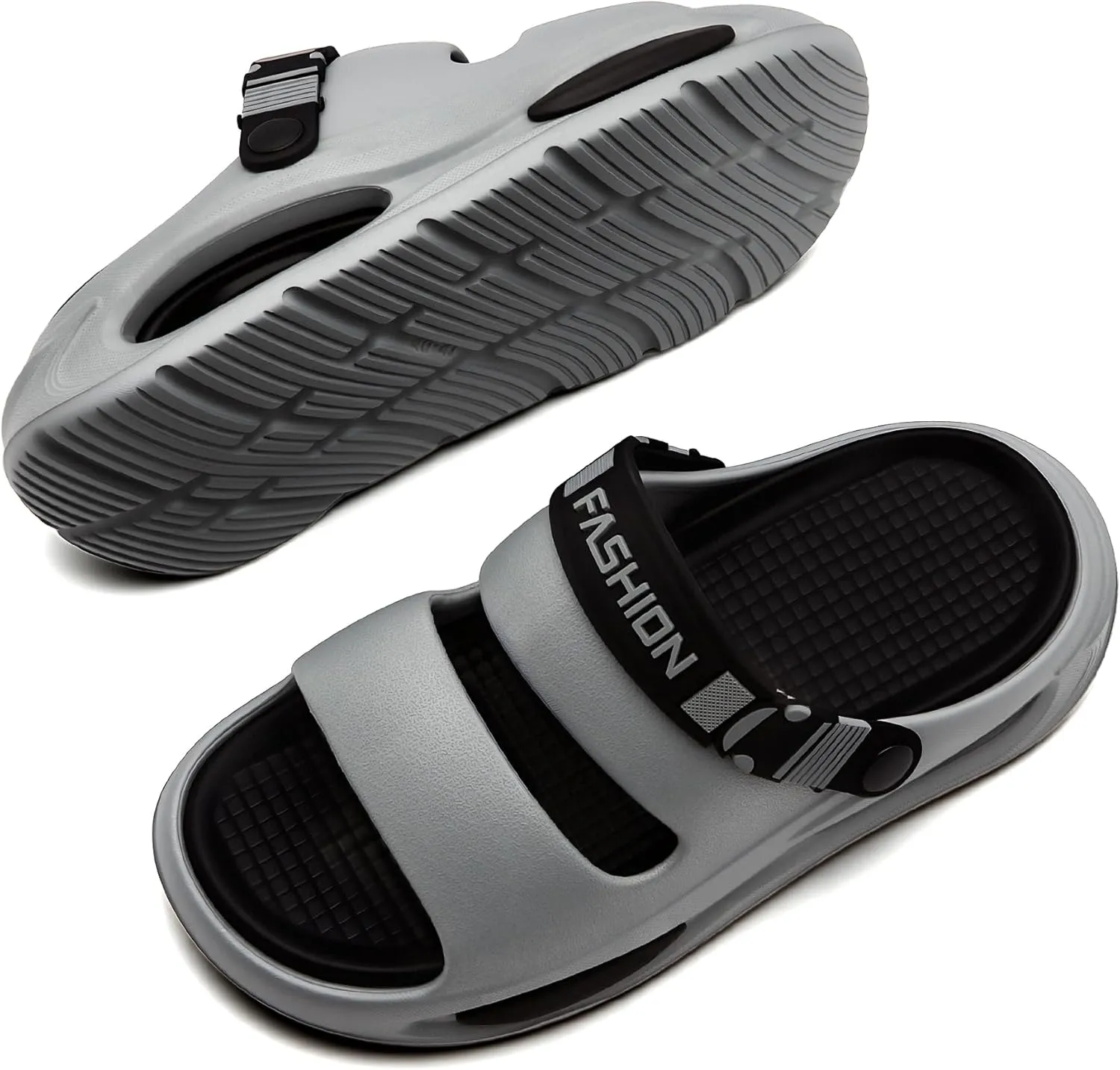 Men's Slide Sandals Indoor and Outdoor, Casual Platform Slide Sandals for Men Spring Summer, Lightweight Comfortable Cushioned Open Toe Mens Slippers Shoes