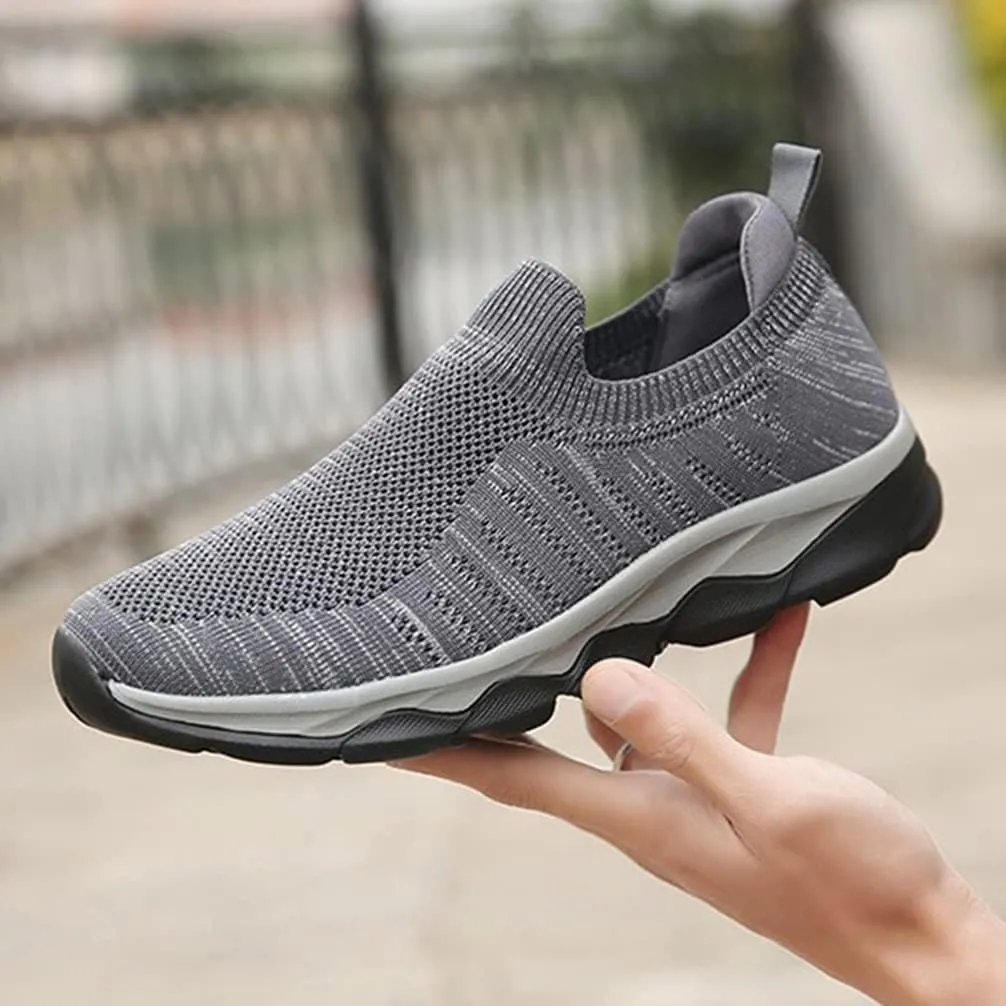 Mens Sneakers Slip on Tieless Running Shoes Mesh Trainers Breathable Gym Sports Shoes Anti Slip Climbing Walking Shoes
