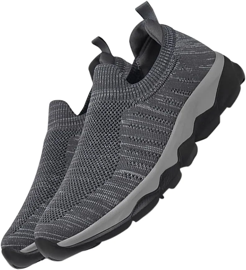 Mens Sneakers Slip on Tieless Running Shoes Mesh Trainers Breathable Gym Sports Shoes Anti Slip Climbing Walking Shoes