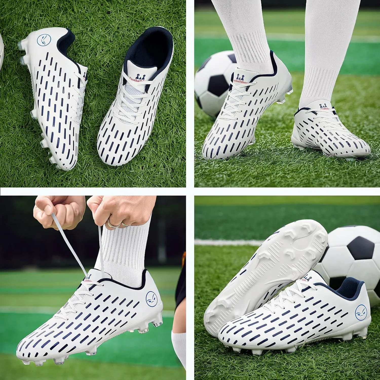 Mens Soccer Cleats Professional Firm Ground Turf Soccer Shoes Big Kids Youth Outdoor Indoor Athletic Football Boots