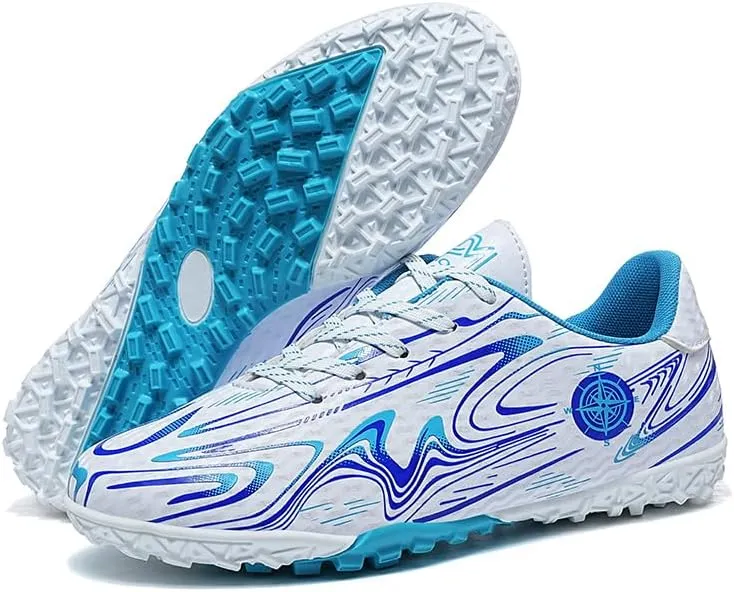 Men's Soccer Shoes Football Cleats with Lace-Up High-Tops Non-Slip Spikes
