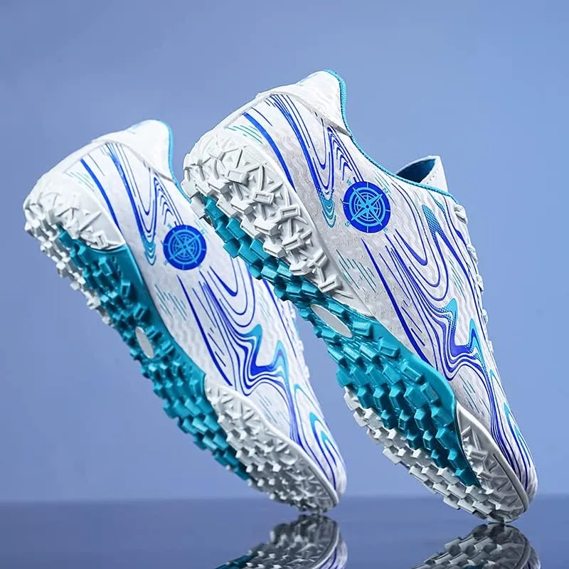 Men's Soccer Shoes Football Cleats with Lace-Up High-Tops Non-Slip Spikes
