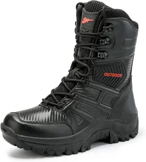 Men's Waterproof Tactical Boots Lace Up Breathable High Top Boots Military Army Outdoor Shoes For Hiking Climbing