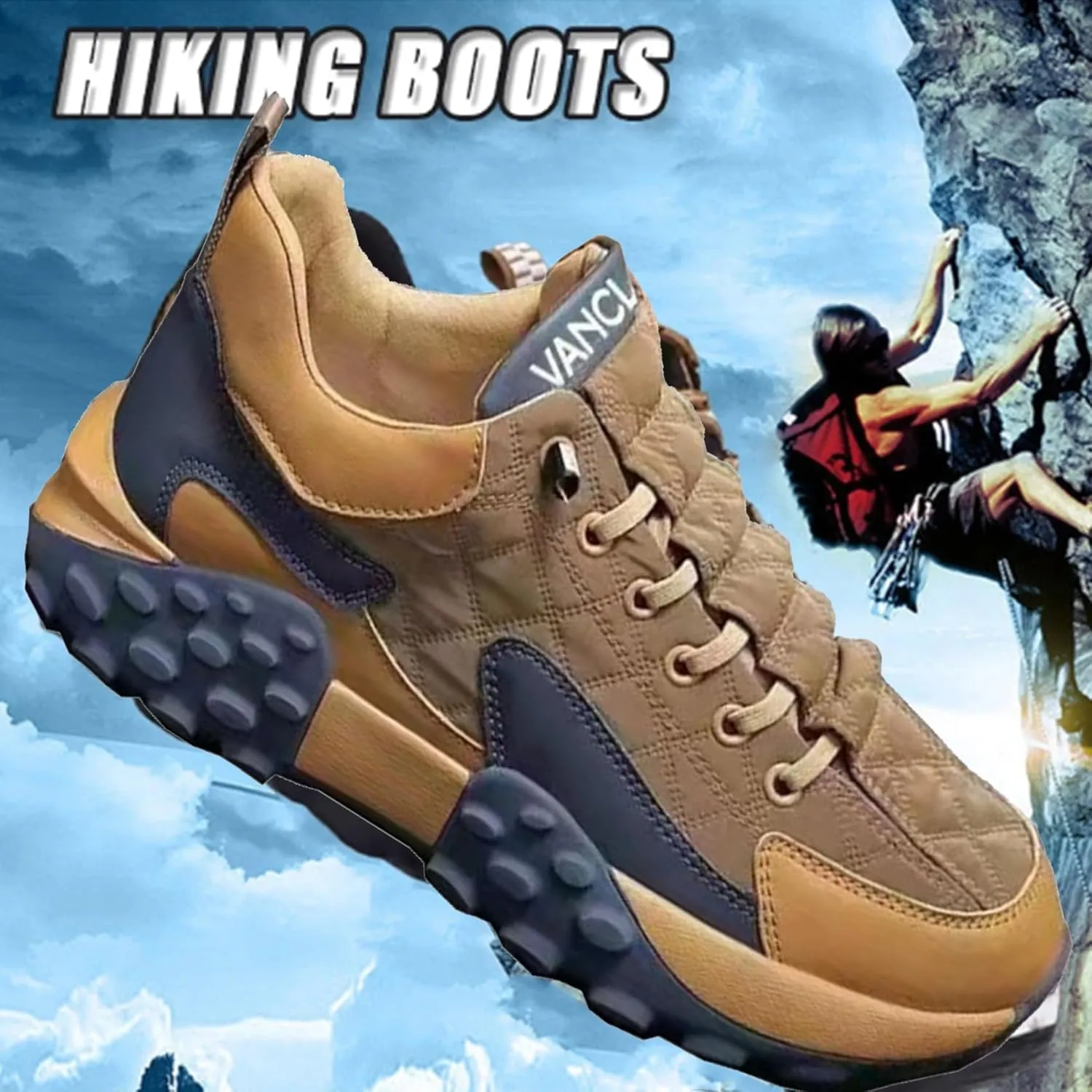 Men's Wide Foot Orthopedic Shoes, Waterproof, Non-Slip, Breathable Low-Top Hiking Shoes for Walking, Tennis, Basketball, Sports