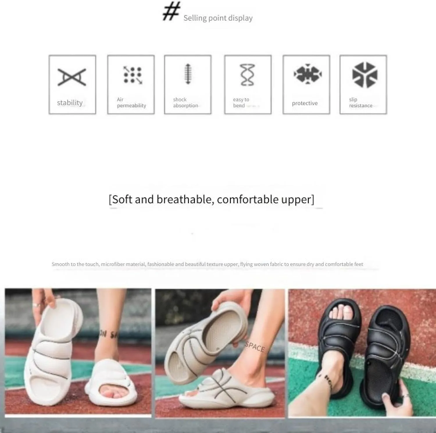 Men's women's sandals, flat slippers, open-toed beach couple slippers