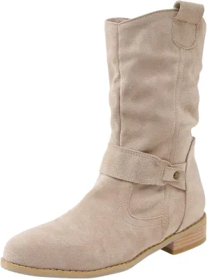 Mid Calf Booties for Women Women Dressy Comfortable Boots Round Toe Low and Square Heels Fashion Casual Women Boots