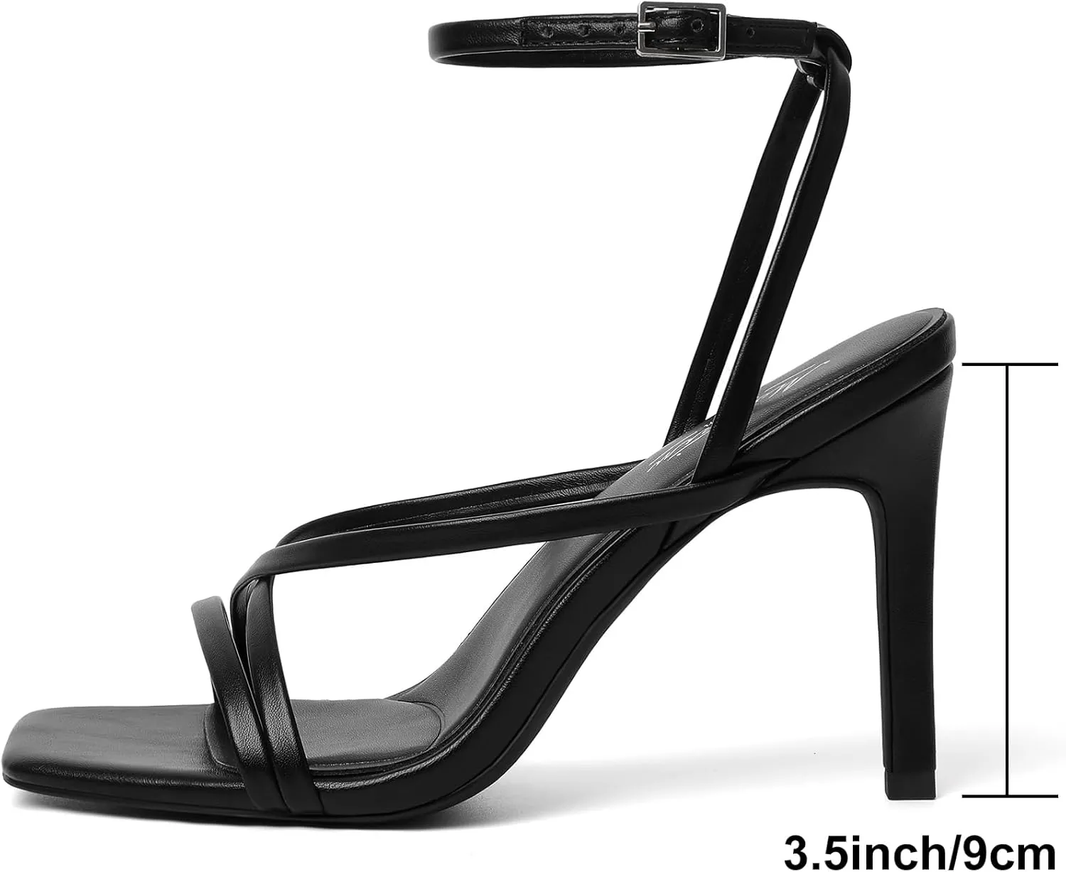 Mostrin Strappy Heels for Women Square Open Toe Lace Up Heeled Sandals Ankle Strap Sexy Stiletto High Heels for Party, Prom, Dating, Wedding