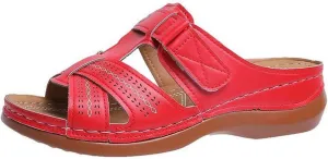 oiangi Womens Sandals 2023 Summer Comfortable Wedge Sandals with Arch Support Solid Casual Fish Mouth Open Toe Slip on Slippers Ladies Beach Travel Shoes