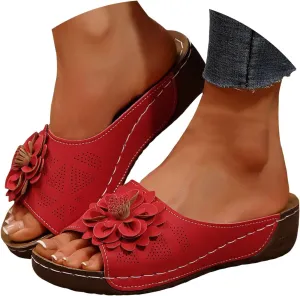 Orthopedic Platform Wedge Sandals for Women 2025 Arch Support Slides Breathable Orthotic Platform Summer Sandals Walking Comfort Casual Slip-On Shoes