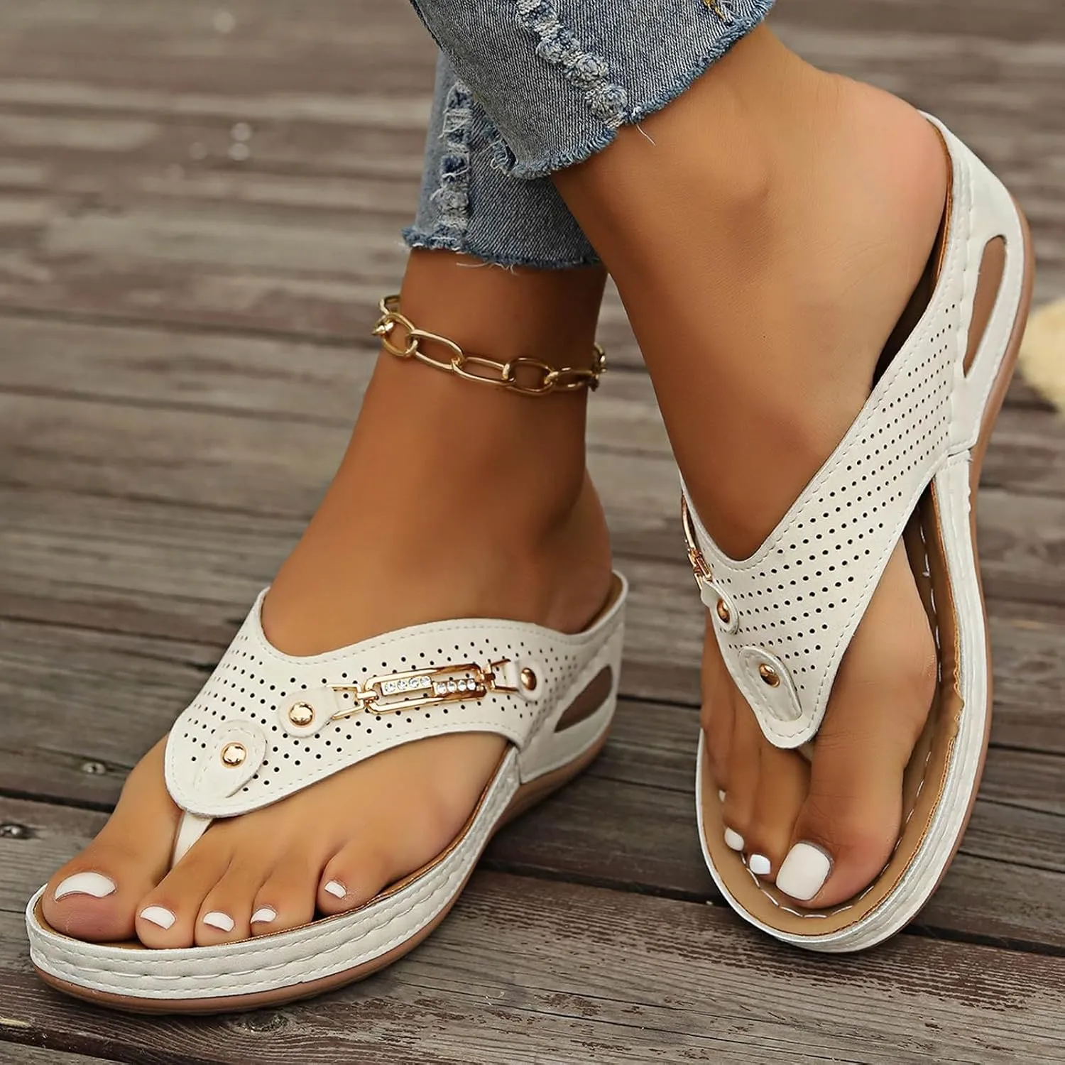 Orthopedic Sandals, Breathable Mesh Sports Sandals With Non-Slip Sole, Women's Thick-Soled Wedge Heel Slippers