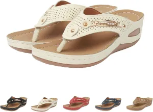 Orthopedic Sandals, Breathable Mesh Sports Sandals With Non-Slip Sole, Women's Thick-Soled Wedge Heel Slippers