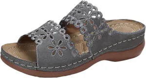 Orthopedic Sandals for Women Arch Support Flats Sandals Dressy Comfortable Cute Slippers White Low Heel Dress Shoes2