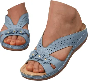 Orthopedic Sandals for Women Arch Support Walking Sandals Comfortable Wedge Sandals Wide Width Summer Beach Sandals