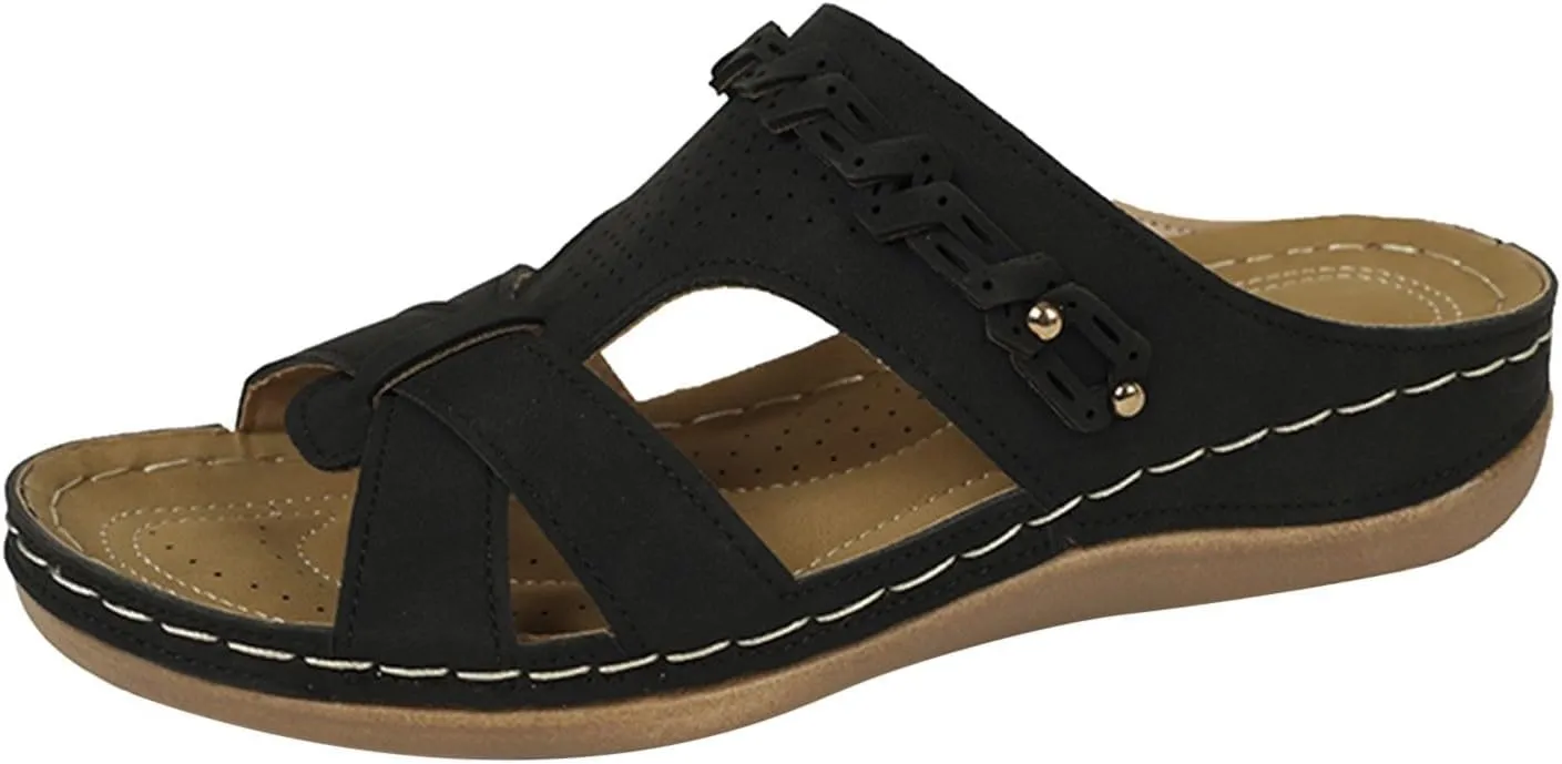 Orthopedic Sandals for Women,2025 Wide Width Party Casual Beach Vacation Walking Dress Shoes Summer Wedge Sandal Women Dressy Fashion Comfortable Beach Walking Sandal with Arch Support