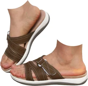 Orthopedic Wedge Sandals for Women 2025 Summer Fish Mouth Open Toe Walking Comfortable Slippers with Arch Support Adjustable Straps Beach Casual Vacation Outdoor Travel Sandals