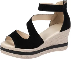 Orthopedic Wedge Sandals for Women Summer Dressy,2025 Casual Fashion Open Toe Fish Mouth Hollow Out Slip On Platform Shoes Comfortable Platform High Heel Summer Walking Sandals with Arch Support