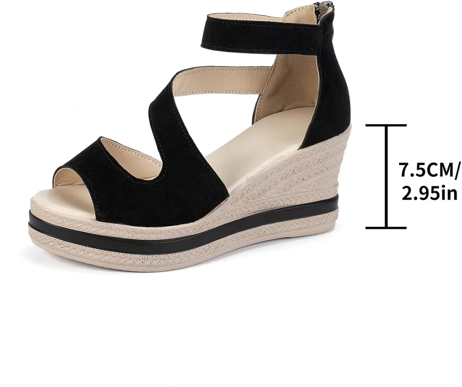 Orthopedic Wedge Sandals for Women Summer Dressy,2025 Casual Fashion Open Toe Fish Mouth Hollow Out Slip On Platform Shoes Comfortable Platform High Heel Summer Walking Sandals with Arch Support